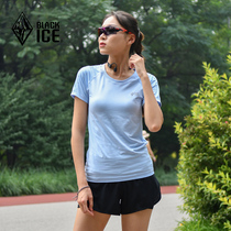Black ice F3351 womens riding running tights outdoor sports sweat T-shirt High-elastic breathable fitness short sleeves
