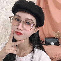 Karin Xiuzhi with the same little red book recommended glasses frame milk tea color anti-blue light makeup glasses can be equipped with a degree female