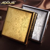 High-grade 20 pure copper cigarette case Metal personality clamshell cigarette case mens and womens cigarette clip ultra-thin creative cigarette case to send friends