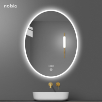 Oval Mirror Led Lamp Mirror Wall-mounted Toilet Mirror Bathroom bathroom Cosmetic Mirror Intelligent Bathroom Mirror Shine