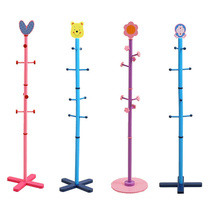 Childrens hanger floor-to-ceiling cute childrens solid wood coat rack simple cartoon clothes rack Bedroom creative floor-to-ceiling young