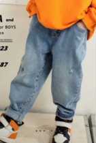 Papaya juice brand childrens clothing boy in 2022 autumn new thin cowboy papa - dad pants 60187