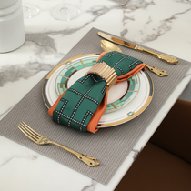 Pit Light extravagant Nordic home waterproof and oil-proof and heat-insulating Western placemat tray mat model room high-grade leather table mat