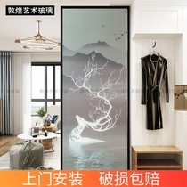 Changhong glass screen partition new Chinese style modern simple light luxury small apartment living room screen double-sided entry porch