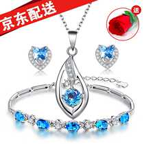 Ke Ruiyi (with Certificate) Topa Silver Necklace Womens choker Crystal Pendant Silver Pendant for Couple