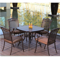 European cast aluminum table and chair Leisure outdoor table and chair Courtyard Garden Terrace Balcony combination Coffee bar table hot sale