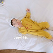 seeukids spring new Korean style one-piece loose baby long-sleeved climbing suit harem male baby female baby