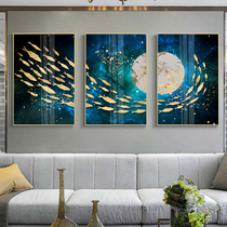 Living room decorative painting triple luxury villa creative sofa background wall restaurant simple vertical wall poster