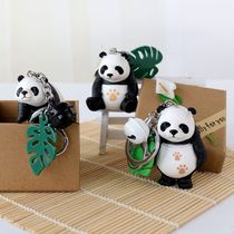 Sichuan Chengdu Panda Base attractions Tourist souvenirs Gift leaves Panda doll keychain pendant pendant