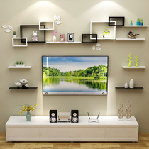 Wall shelf Wall-mounted living room TV background wall Wall partition hole-free bedroom creative lattice decoration