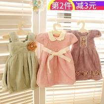 Hand towel hanging skirt cute Korean absorbent hand towel Coral velvet princess hanger Hand cloth bow