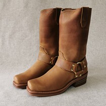 Large size new sleeve mens and womens motorcycle boots knight riding boots Cowboy boots single layer full leather Goodyear process