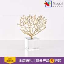 Nordic neoclassical desktop brass small ornaments living room indoor model room hotel display decorations