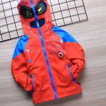 Childrens spider jacket Boys assault jacket three-in-one detachable plus velvet thickened windproof