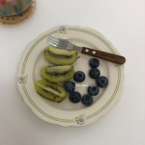 Endless stars ins retro floral side ceramic dinner plate cake tray water fruit pan Western food dish dessert