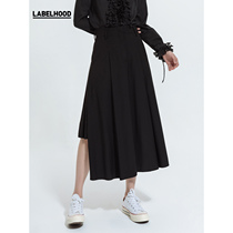 deplumer lakeside designer brand asymmetric wool pleated skirt