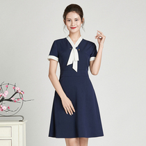 Tangyue 2021 summer new beautician work clothes short sleeve beauty salon health shop dress female temperament fashion