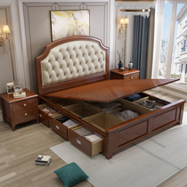 ou shi chuang wood bed 1 8 meters master bedroom light luxury double modern minimalist master bed nuptial bed storage princess bed