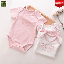 Rabbi childrens clothing 2021 summer girl shoulder jumpsuit 3 pieces baby climbing clothing short sleeve triangle bag