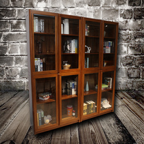 Lockniman Teak solid wood four-door bookcase Lockniman light luxury furniture wild style teak comfort