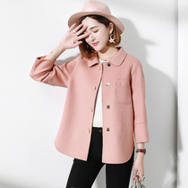 2021 autumn and winter new small wool double-sided short female Korean version casual fashion profile cashmere coat