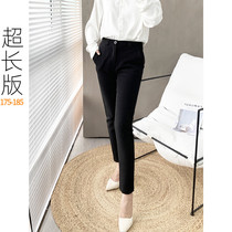 Spring and summer thin 175 women tall black small foot work pants skinny professional pants ankle-length pants plus long pants smooth