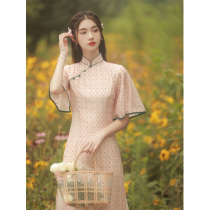 French cheongsam daily wear improved 2021 summer dress new little man princess sleeve girl retro