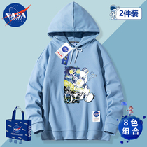 NASA co-branded tide brand 2022 autumn new sweater popular loose casual hooded pullover printed couple tops