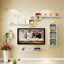 Wall shelf Wall Wall Wall creative Plaid TV background wall decoration frame living room wall Film and Television wall partition