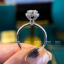 Mosanstone Diamond ring 1 carat D Thrones hold floral ring female pure silver Four paws inlaid courseage wedding ring