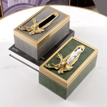Light luxury new Chinese tissue box living room coffee table storage box creative high-end drawing box American Nordic style