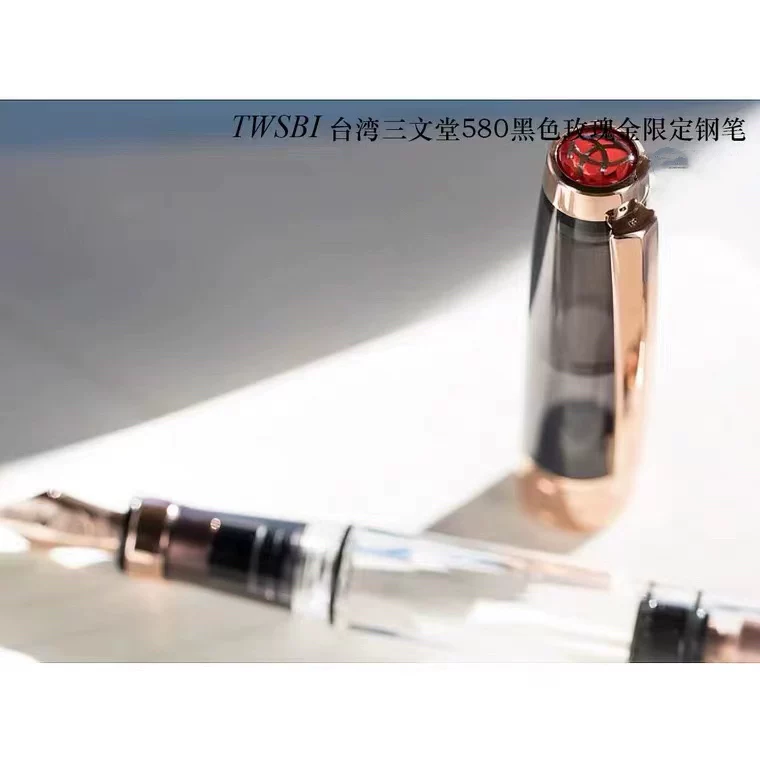 Пишущая ручка Huatian Pen Shop Sanwentang Pen 580 Прозрачная черная розовая золотая ручка женская каллиграфическая ручка поршневая Сделано в Тайване