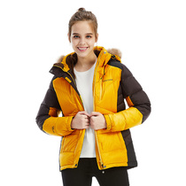 Pictured outdoor autumn Winter Acome Acom Acom Couple Couple with cap cardiff thickened windproof and warm down clothes