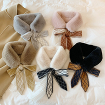 Joker wool ribbon fur collar Korea new decorative fake collar autumn and winter ringge tide bib women wool scarf