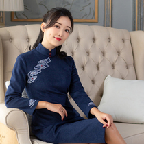 Yi Hongyan Yunqi cheongsam 2021 new Chinese style embroidered cheongsam improved cheongsam skirt elegant retro