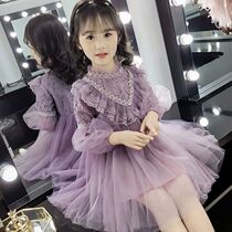 Girls dress Spring and summer Western style yarn dress Little girl Korean version of the net yarn Peng Princess dress childrens skirt 2020 new