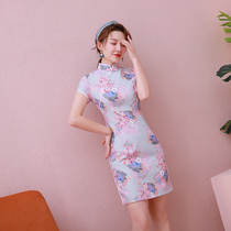 Improved cheongsam young fresh girl new style Chinese style dress fashion high-end temperament student short
