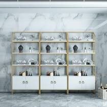 Nordic wrought iron bookshelf shelf landing modern simple bookcase combination creative golden iron shelf