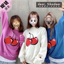 Spot special offer Korean direct mail KIRSH classic big cherry Kim Tae-hyung with round neck pullover sweater women autumn and winter