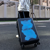 ~ Dark suitcase 24-inch cartoon Japanese suitcase male trend universal wheel couple trolley case boarding case