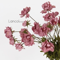 Lancol blue European style simulation flower round rich chrysanthemum retro bean paste purple living room decoration flower silk flower