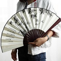 Folding classical retro style poetry Yuzhu photography Japanese fan folding fan Chinese style male ancient style literati retro