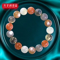 Yuelao ancestral hall natural colorful Moonstone bracelet female Moonstone crystal bracelet cat eye effect love guardian stone