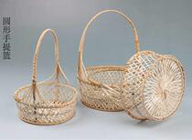 Pure hand - hand round hand - hand - hand bamboo basket dried fruit basket basket - basket to collect basket out of the basket
