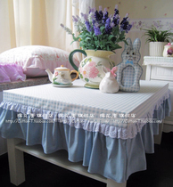 Plaid solid lotus leaf edge style table cloth cloth art square tea table cloth table cloth table cloth table cloth customizable