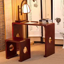 Solid wood table resonance guqin table high antique Chinese calligraphy table and chair Chinese school table guzheng table stool tea table calligraphy and painting table