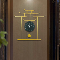 Chinese living room wall clock home wall luxury clock restaurant Chinese style large new quartz clock creative clock