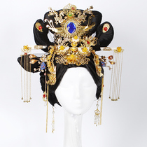 Ancient costume female wig set full set of accessories ancient Tang Dynasty noble concubine whole hair set Ancient theater performance headdress set
