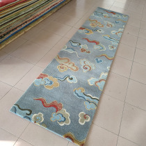 Pure Hand Knotted Wool Carpet Entrance Veranda Blanket Bedside Blanket Chinese Xiang Cloud National Wind Cushion Strip Cushion