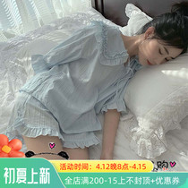 Japan Gelato Pajamas Woman Summer Pure Cotton Short Sleeve Sleeping Suit Doll Collar Home Conserved Sweet And Cute Princess Wind